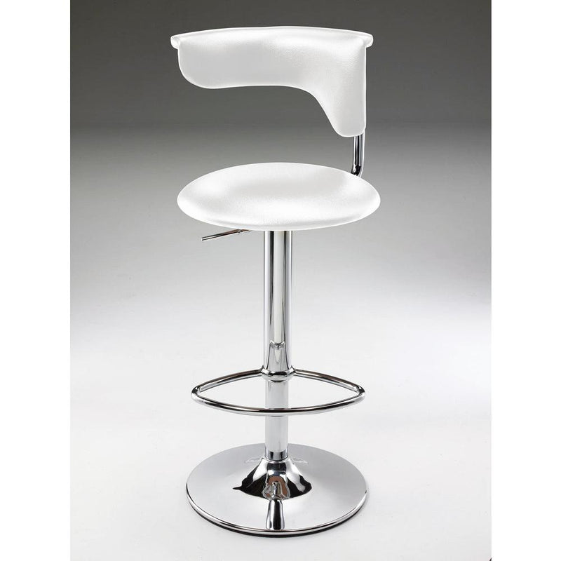 Bar Stool, Adj High, White