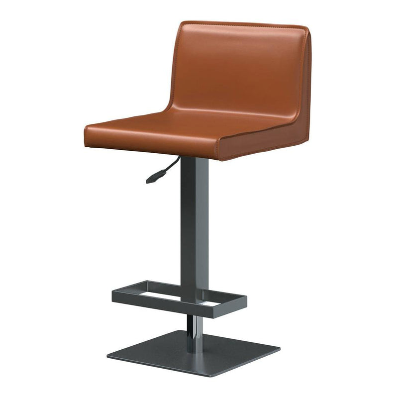 Bar Stool/Black Base, Cognac Pu