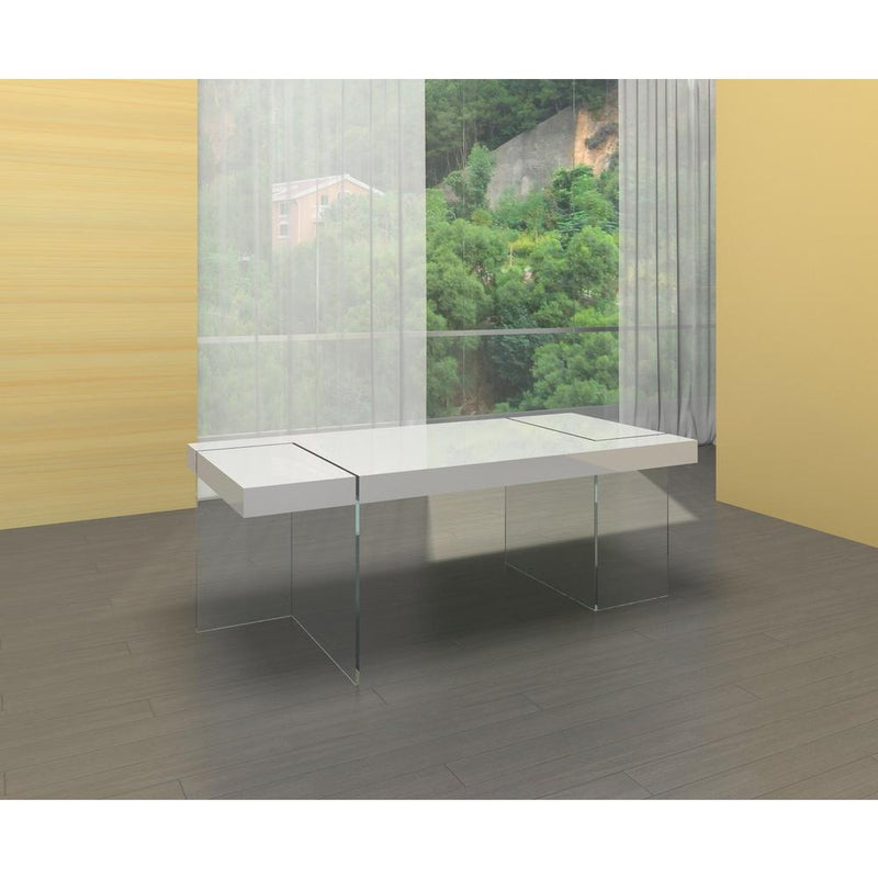 Dining Table,White Lacquer,79"X39.5"X29.5"