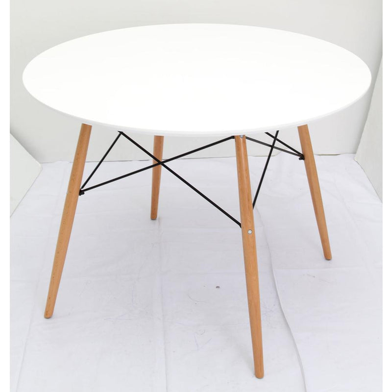 Mdf Round Top W/ Natural Beech Wood Legs