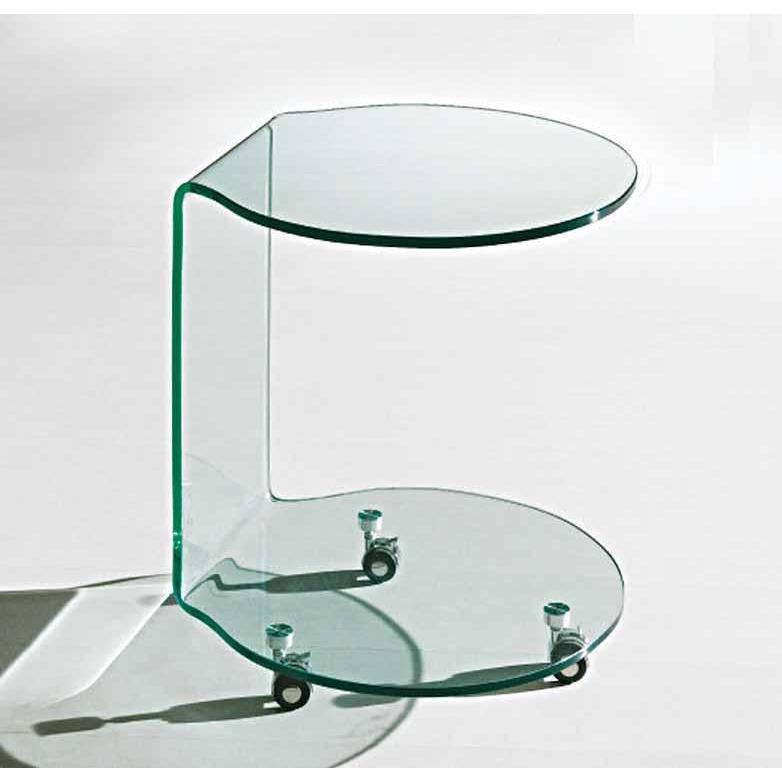 Bent Glass End Table, Clear, 12Mm Thick Glass, 20"X20"X23.5"