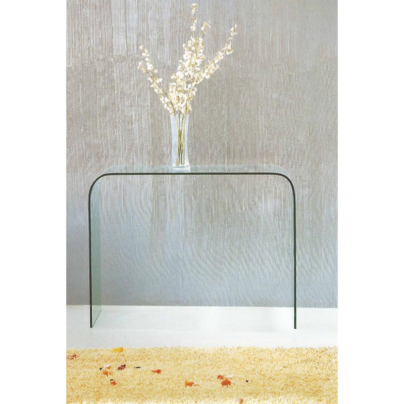 Bent Glass Sofa Table, Clear, 12Mm Thick Glass, Rounded Corn