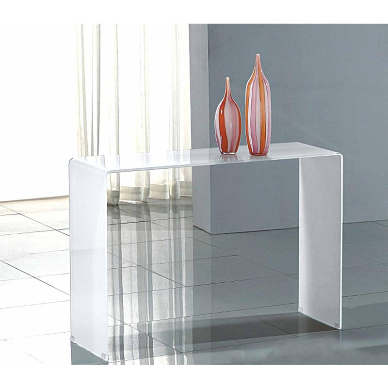 Bent Glass Sofa Table, Extra White, 12Mm Thick Glass