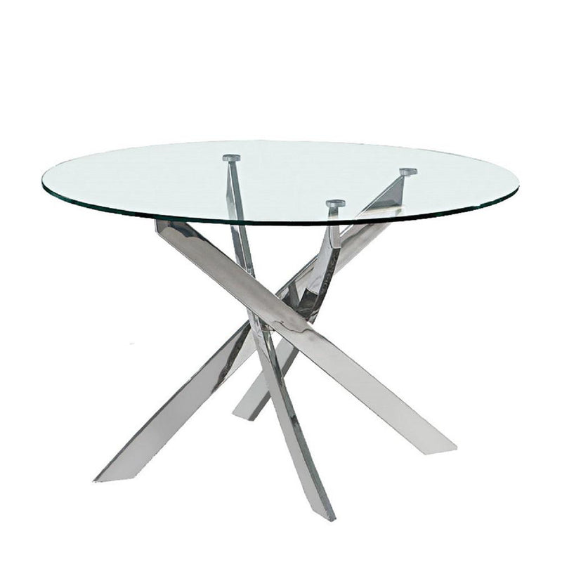 54.4'' Round Dining Table With Chrome Base