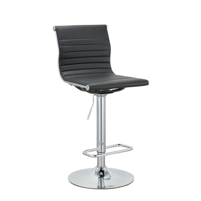 (37'' ~ 45.5'')H Adjustable Pu Bar Stool With Chrome Leg, Set Of 2