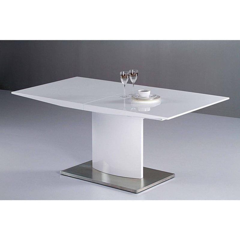 (63"-87")X35.4"X30" Extension D.Table/White Lacquer Base