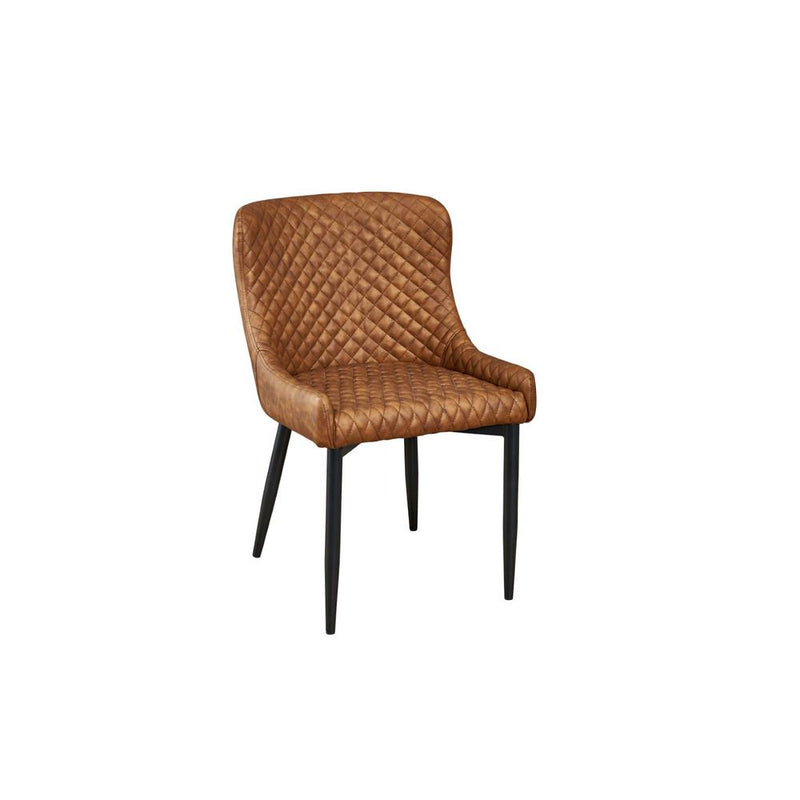 Upholstered Dining Chair With Tufted Seat And Back, Cognac, Set Of 4