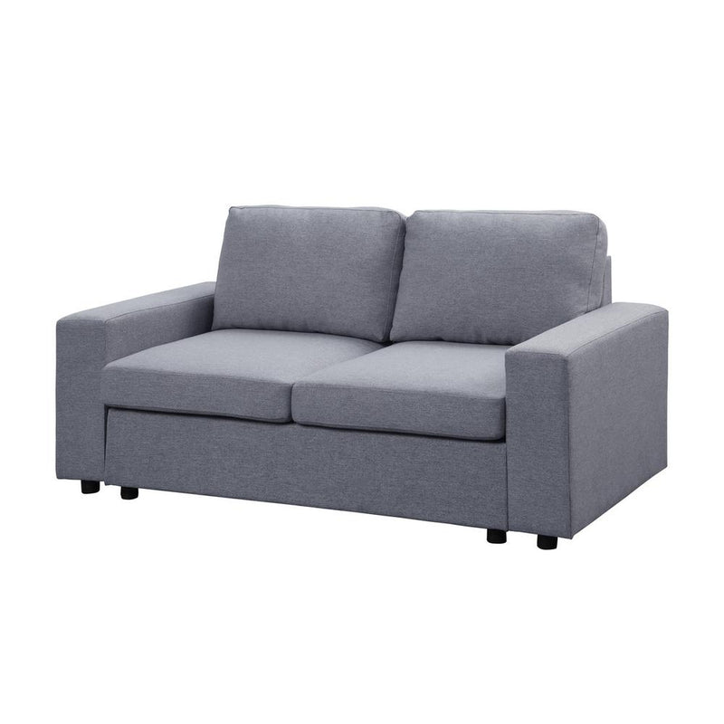 Brenton Light Gray Linen Loveseat