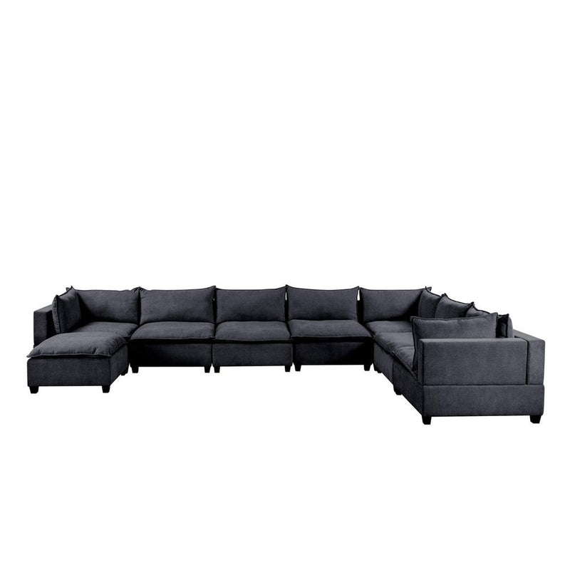 Madison Dark Gray Fabric 8 Piece Modular Sectional Sofa Chaise