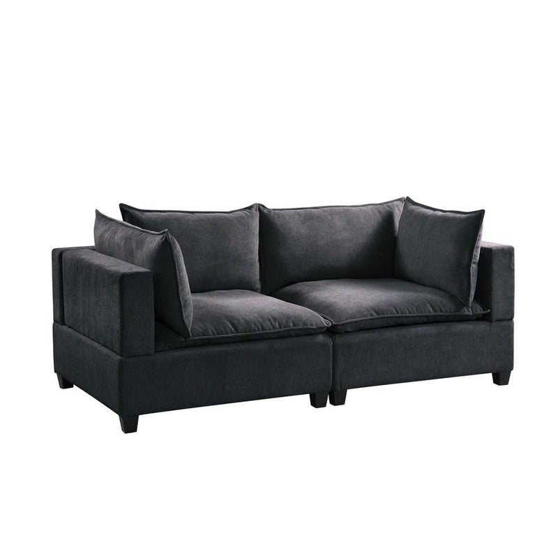 Madison Dark Gray Fabric Loveseat