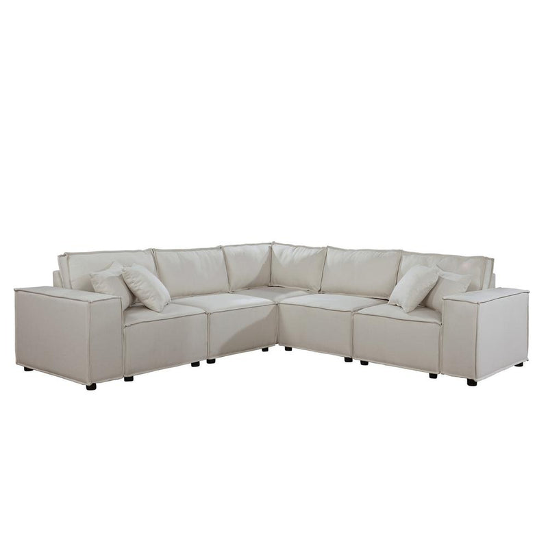 LILOLA Jenson Modular Sectional Sofa in Beige Linen