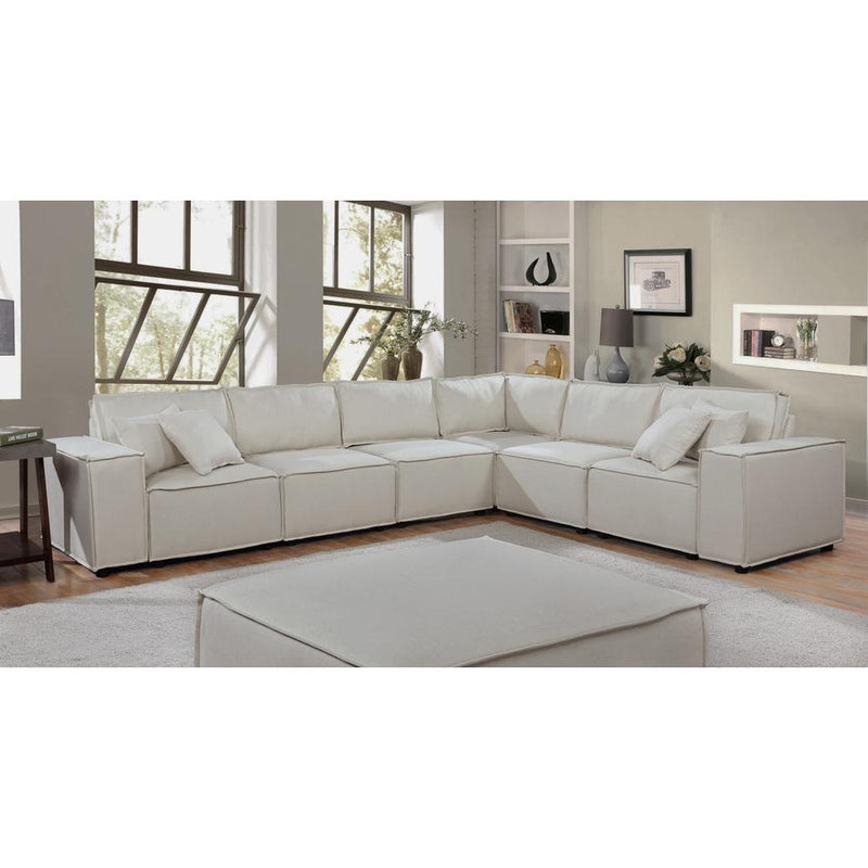 LILOLA Janelle Modular Sectional Sofa in Beige Linen