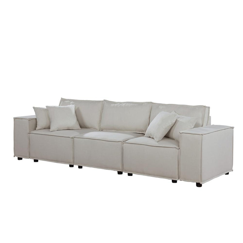 LILOLA Annabel Sofa in Beige Linen