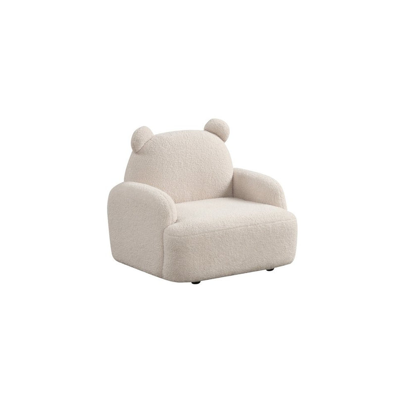 Raelynn 25.5"W Beige Sherpa Bear-Shaped Kids Armchair