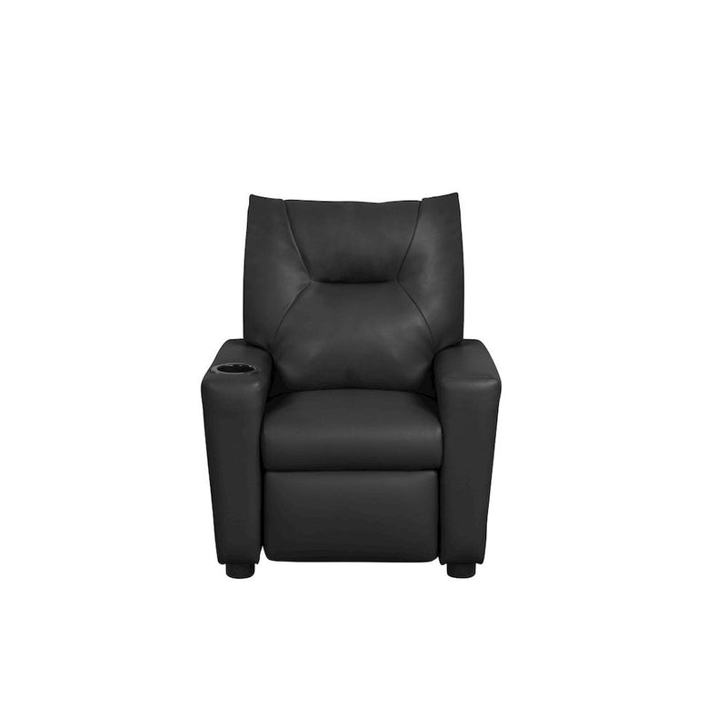 Perline 23"W Black PVC Fabric Kids Recliner Chair with Cupholder