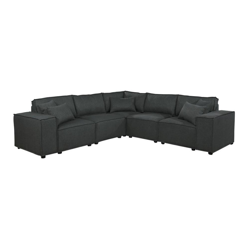 LILOLA Jenson Modular Sectional Sofa in Dark Gray Linen