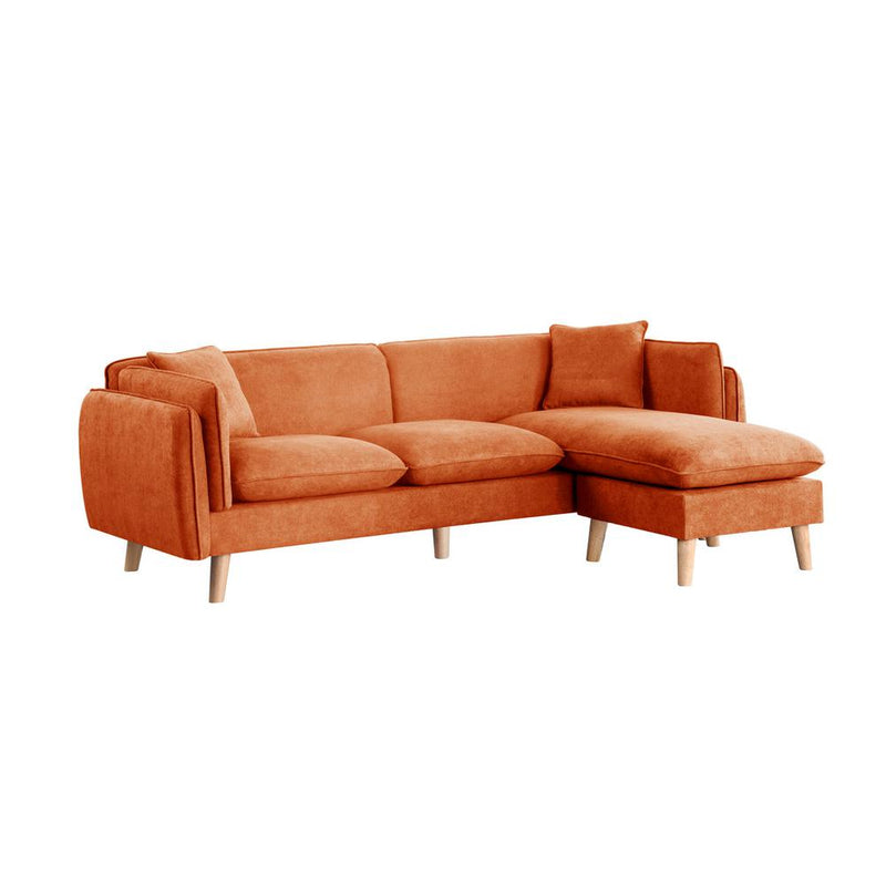 Brayden Orange Fabric Sectional Sofa Chaise