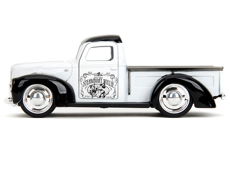 1941 Ford Pickup Truck "Mickey Mouse - Steamboat Willie" White and Black "Hollywood Rides" Series 1/32 Diecast Model Car by Jada