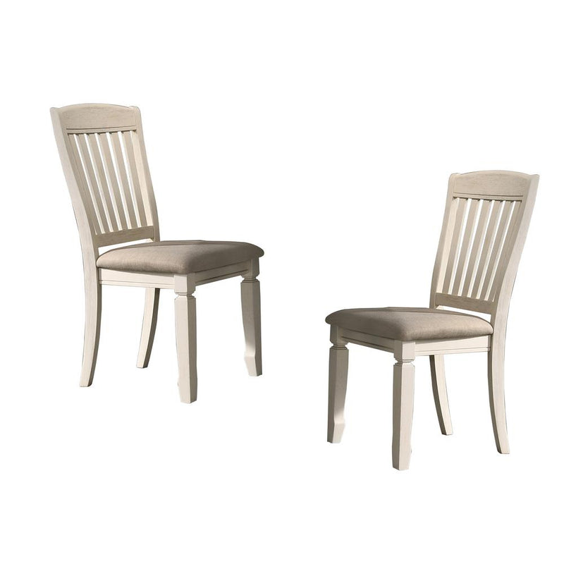 Best Master Furniture Belle Wood Slat Back Dining Chair in Oak Cream (Set of 2)