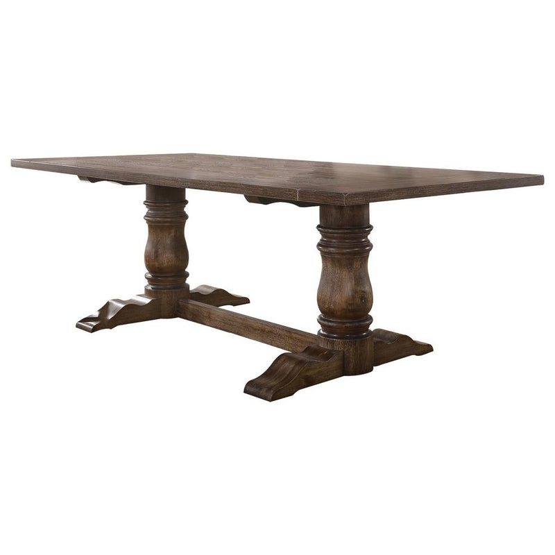 Best Master Ellen Solid Wood Dining Table in Antique Natural Oak