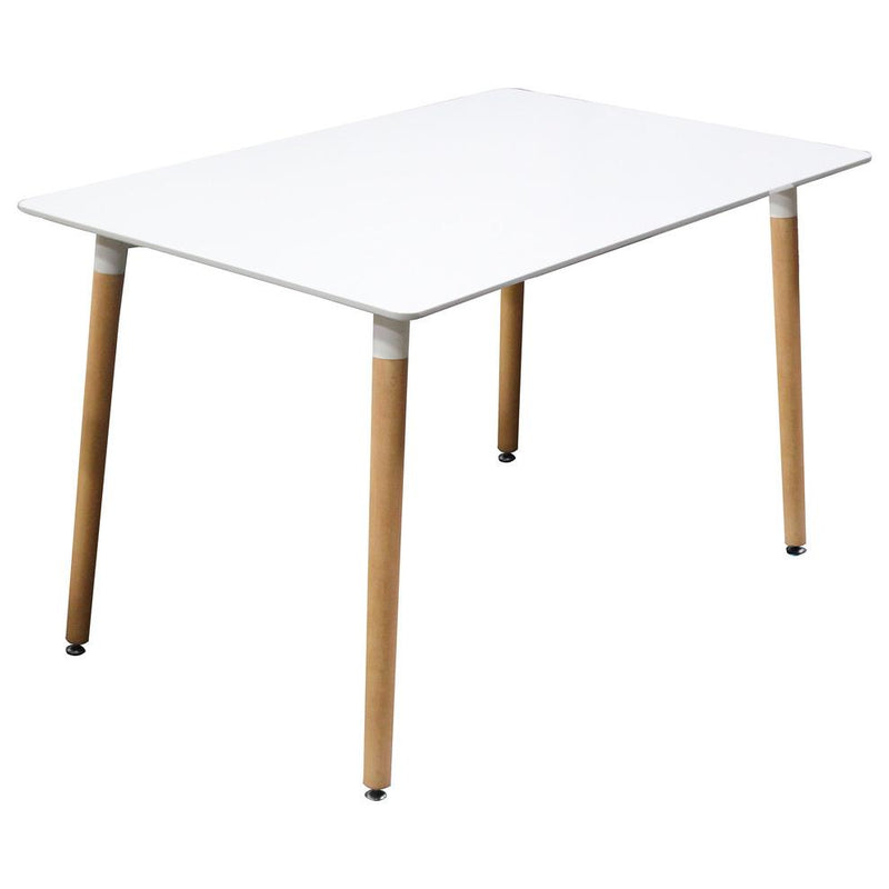 Best Master Mirage Modern Solid Wood Dining Table in White