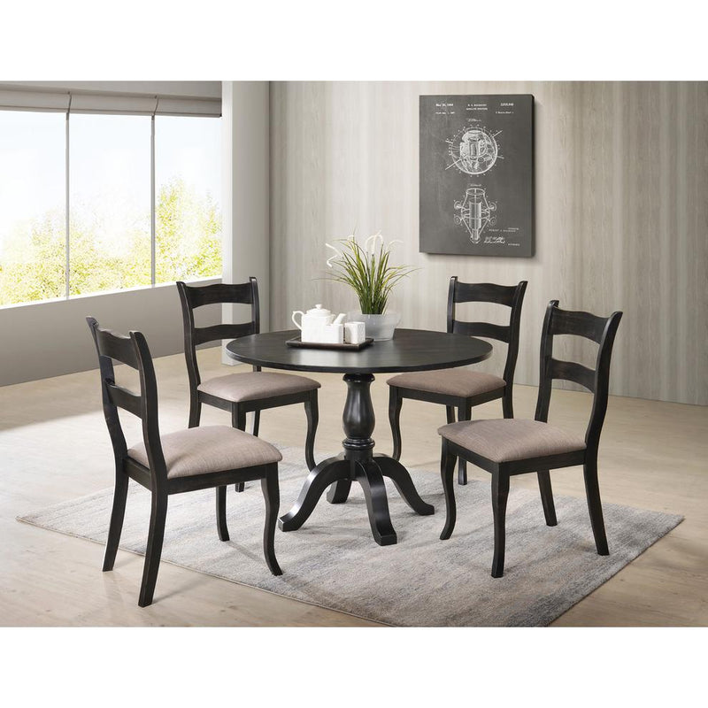 Best Master Bono 5-Piece Modern Solid Wood Dining Set in White