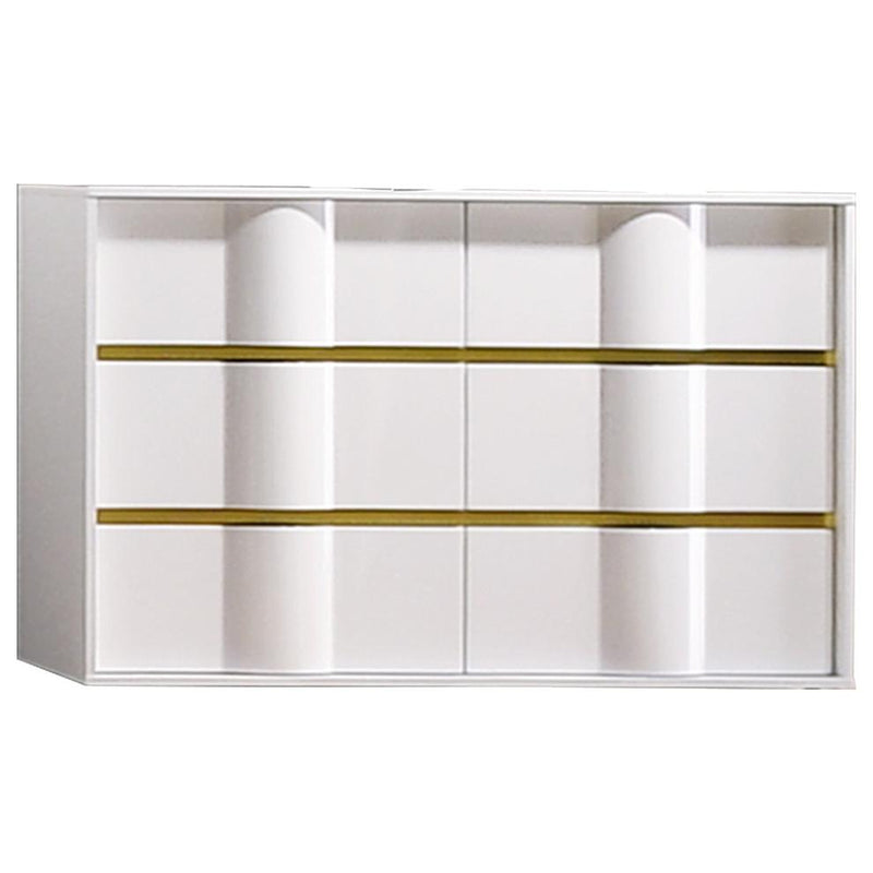 Best Master Havana 6-Drawer Poplar Wood Bedroom Dresser in White/Gold Trim