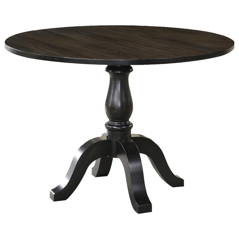 Alice Transitional Round Dining Table, Black