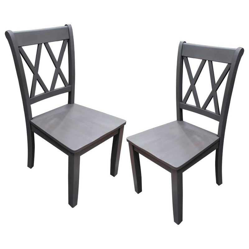 Best Master Luxembourg Solid Wood Dining Side Chair in Rustic Gray (Set of 2)