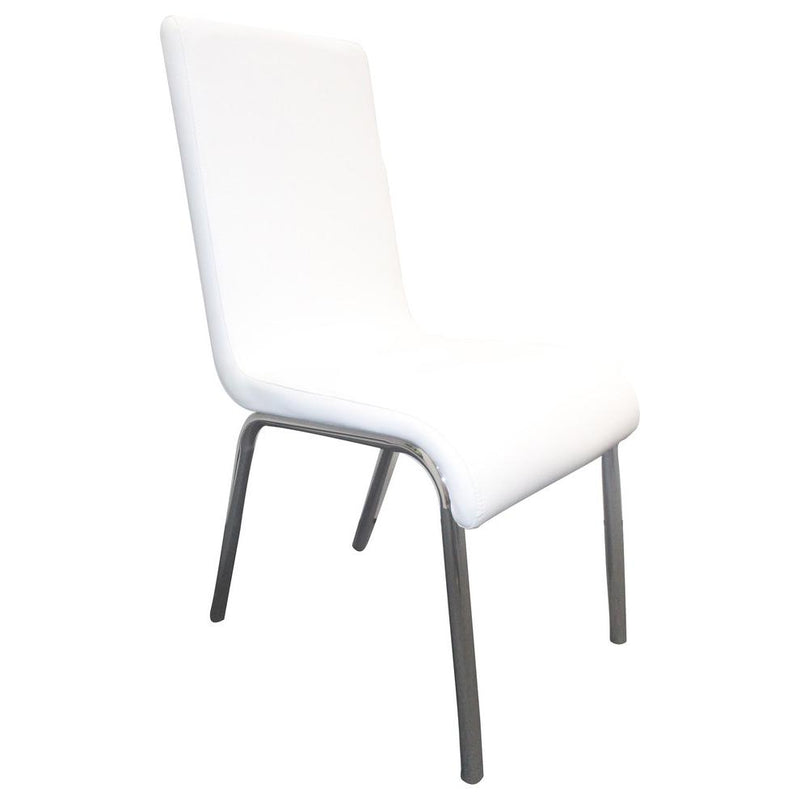 Best Master Bailee Modern Faux Leather Dining Side Chair in White (Set of 4)