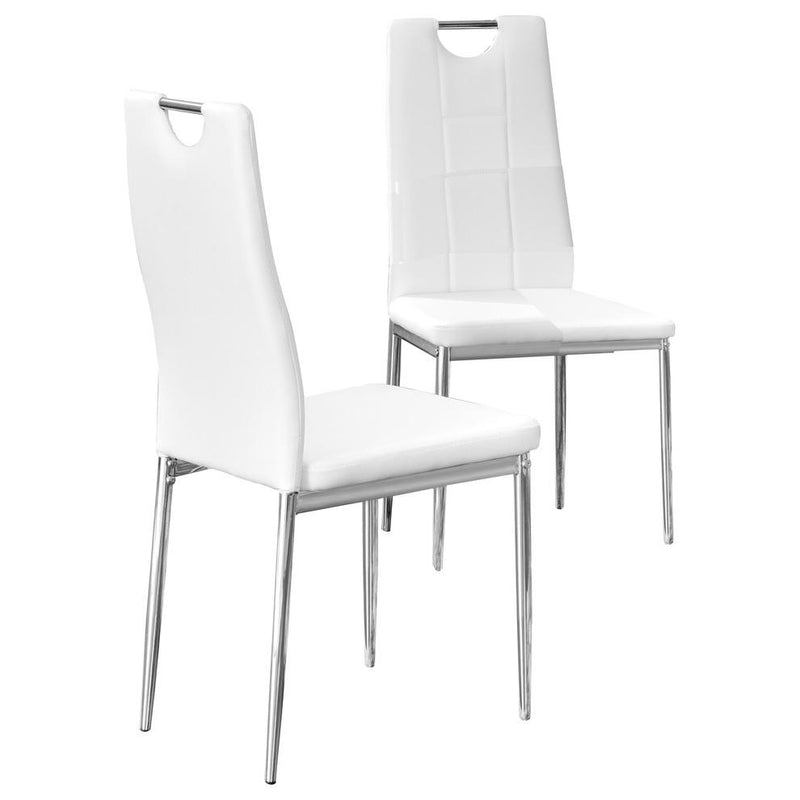 Best Master Beverly Faux Leather Upholstered Side Chair - White (Set of 2)