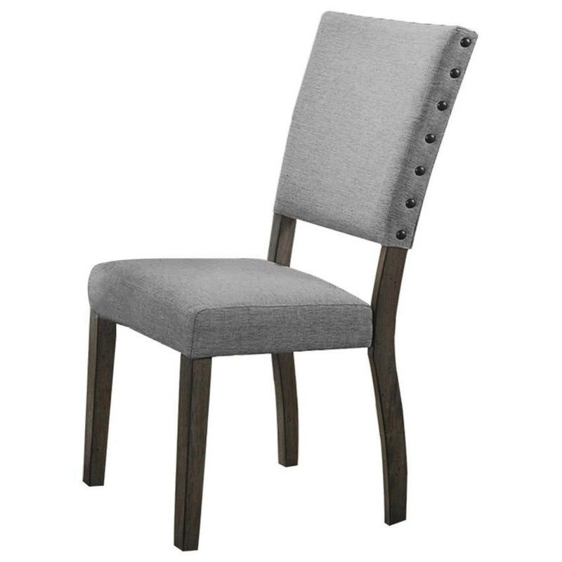 Best Master Anna Fabric Upholstered Side Chair in Rustic Light Gray (Set of 2)