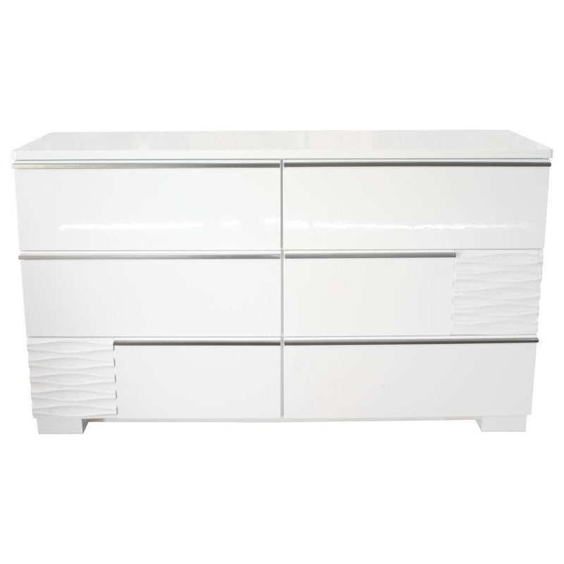 Best Master Athens Poplar Wood Bedroom Dresser in White Lacquer