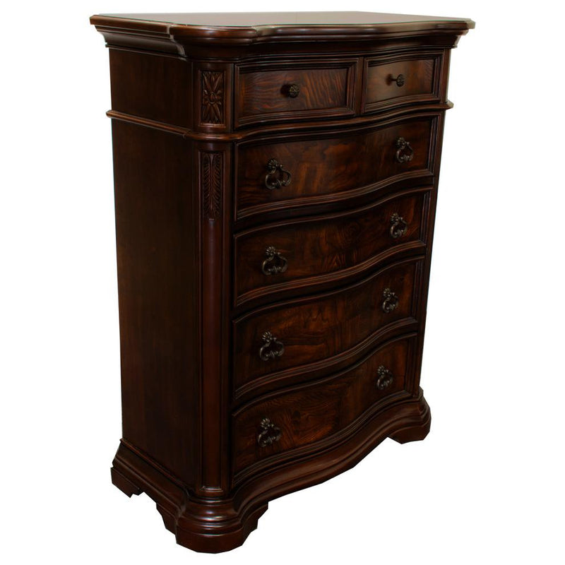 Best Master Barney's Traditional Wood 5-Drawer Chest in Walnut