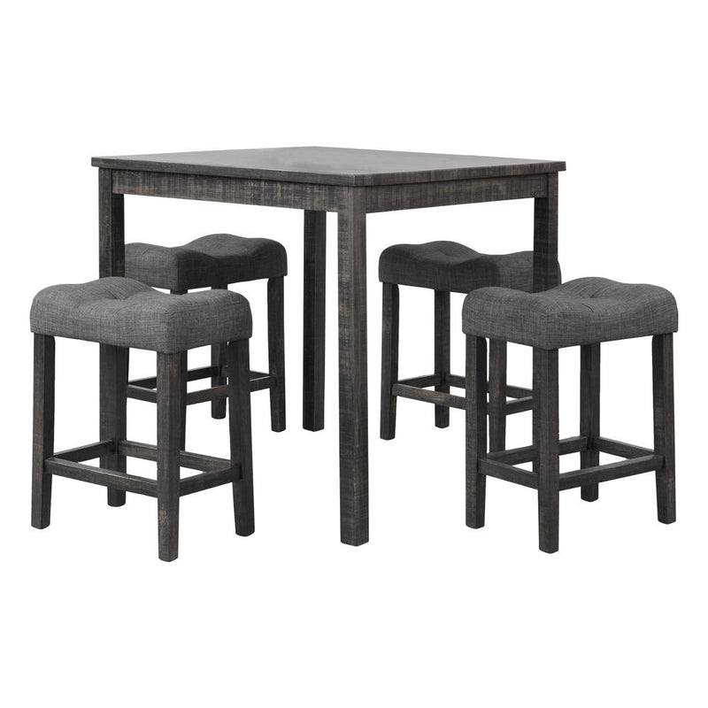 Vitalita 5-piece Black Charcoal Rectangular Dinette Set