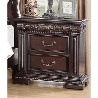 Best Master Furniture Africa 29" 2 Drawer Solid Wood Nightstand in Cherry