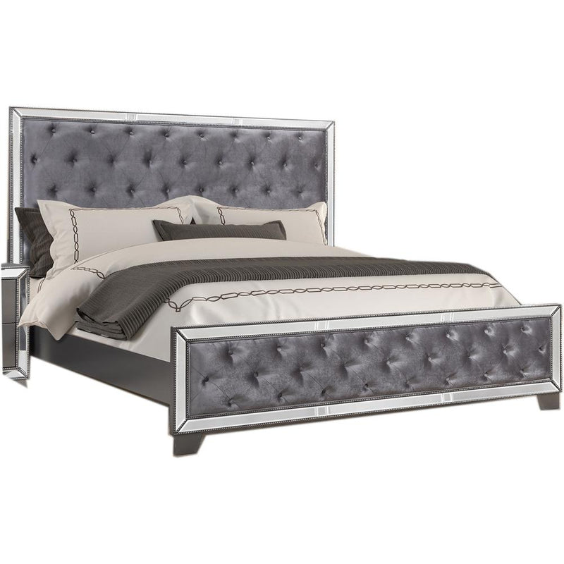 Best Master Furniture Beronica Transitional Wood King Bed in Silver