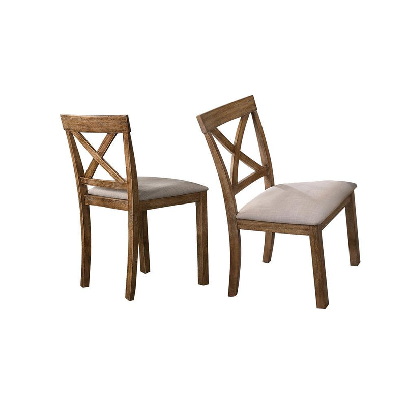 Best Master Furniture Janet 20" Wood Dining Chair in Driftwood (Set of 2)