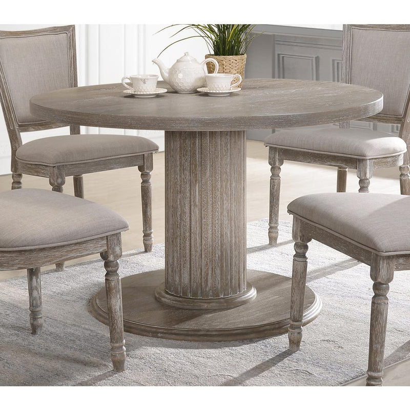 Best Master Furniture Jessica 5 Piece Round Wood Dinette Set in Gray