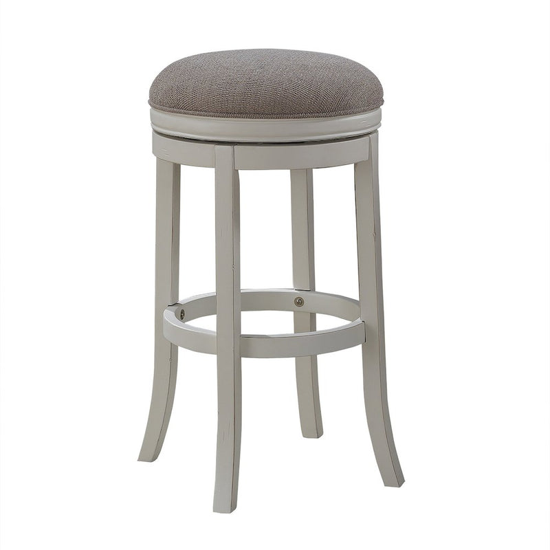 Aversa 34" Backless Swivel Stool - Distressed Antique White