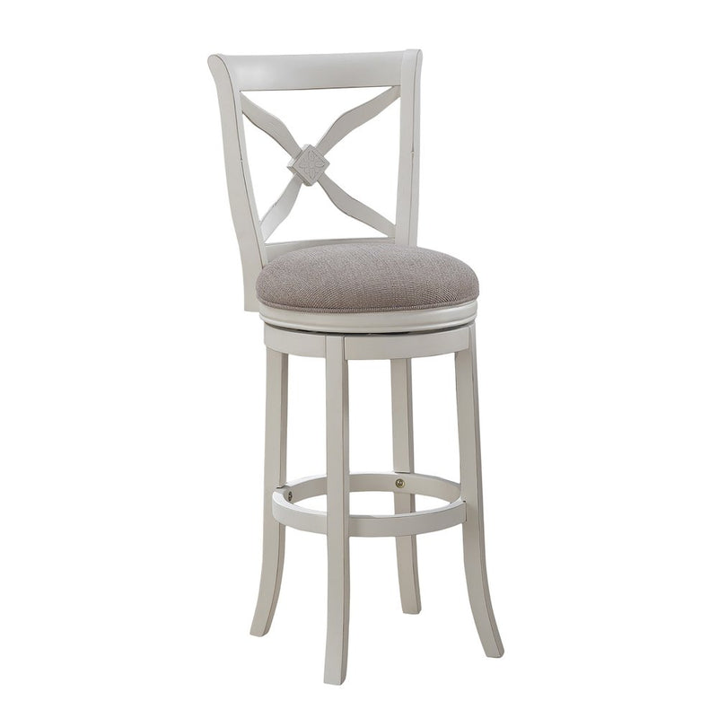 Accera 34" Swivel Stool - Distressed Antique White