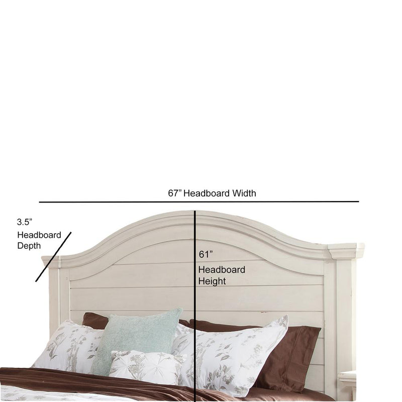 Stonebrook 5/0 Panel Headboard - Distressed Antique White