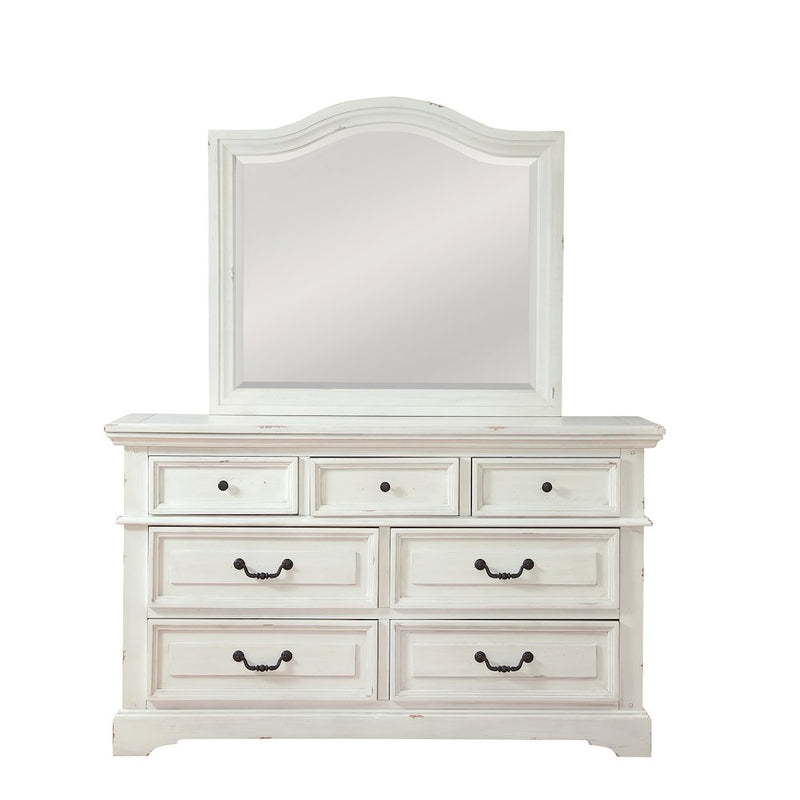 Stonebrook Dresser with Mirror - Distressed Antique White