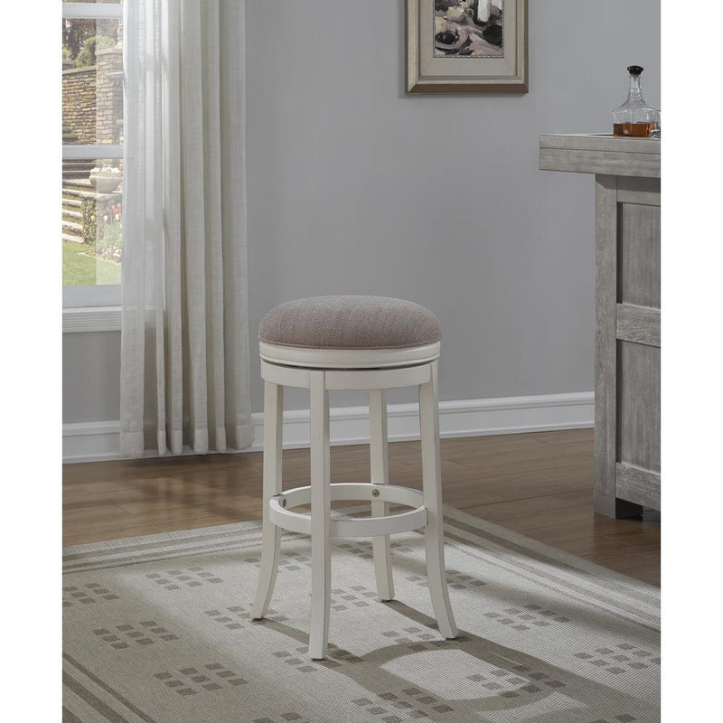 Aversa 26" Backless Swivel Stool - Distressed Antique White