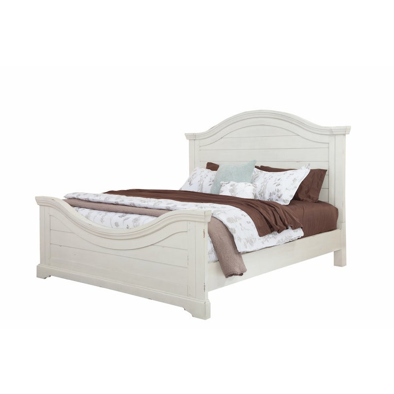 Stonebrook King Panel Bed - Distressed Antique White