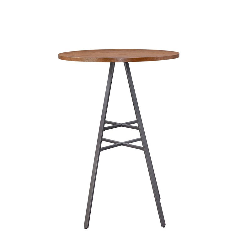 Stockton Round Pub Table - Slate Grey - Golden Oak Top