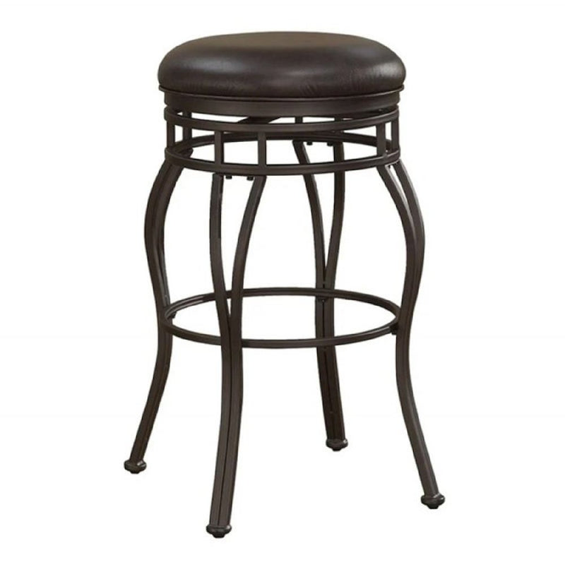 Sienna 26" Backless Metal Swivel Stool - Russet Brown