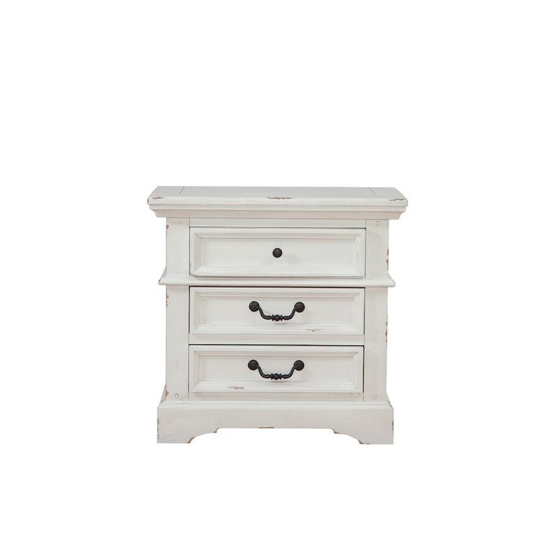 Stonebrook 3-Drawer Nightstand - Distressed Antique White