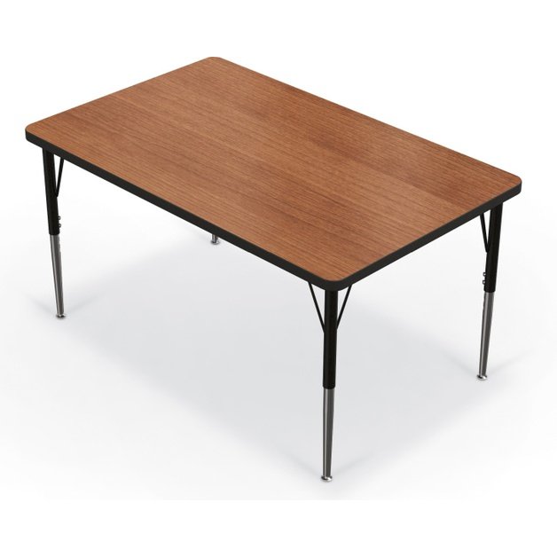 Activity Table - 30 X48  Rectangle - Amber Cherry Top Surface - Black Edgeband