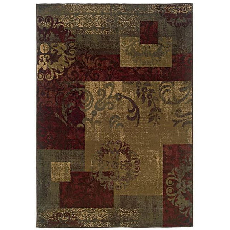 Dark Green Geometric Floral Stylish Area Rug (82 x 10)